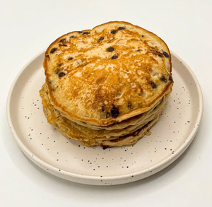 Hawaiian Macadamia Nut Pancakes with Banana & Chocolate