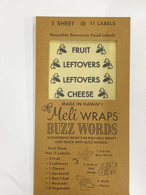 Buzz Words Reusable Beeswax Wrap Food Labels